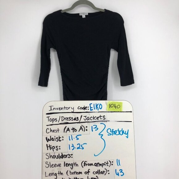 James Perse Black Ruched Midi Jersey Dress size 0/XS - Picture 15 of 16